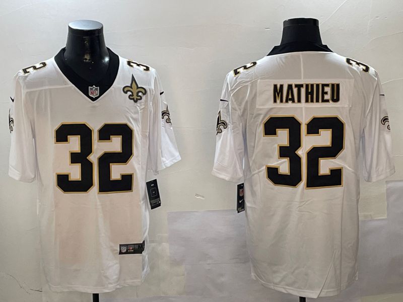 Men New Orleans Saints #32 Mathieu White Second generation 2024 Nike Limited NFL Jersey style 4->new orleans saints->NFL Jersey